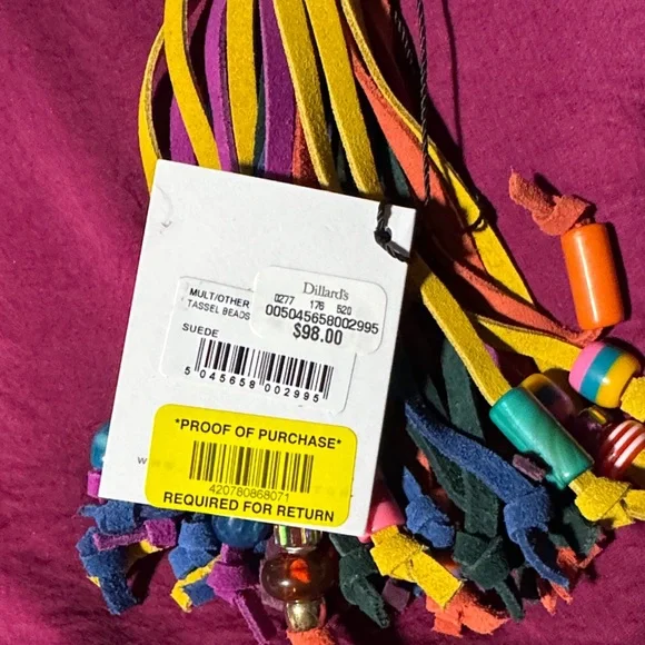 Kurt Geiger Vibrant Tassel Keychain with Beads - Picture 4 of 6